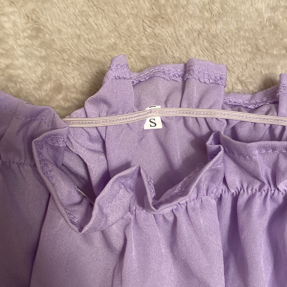 🔮 Purple Ruffle Crop Top 🔮 - Picture 3 of 4